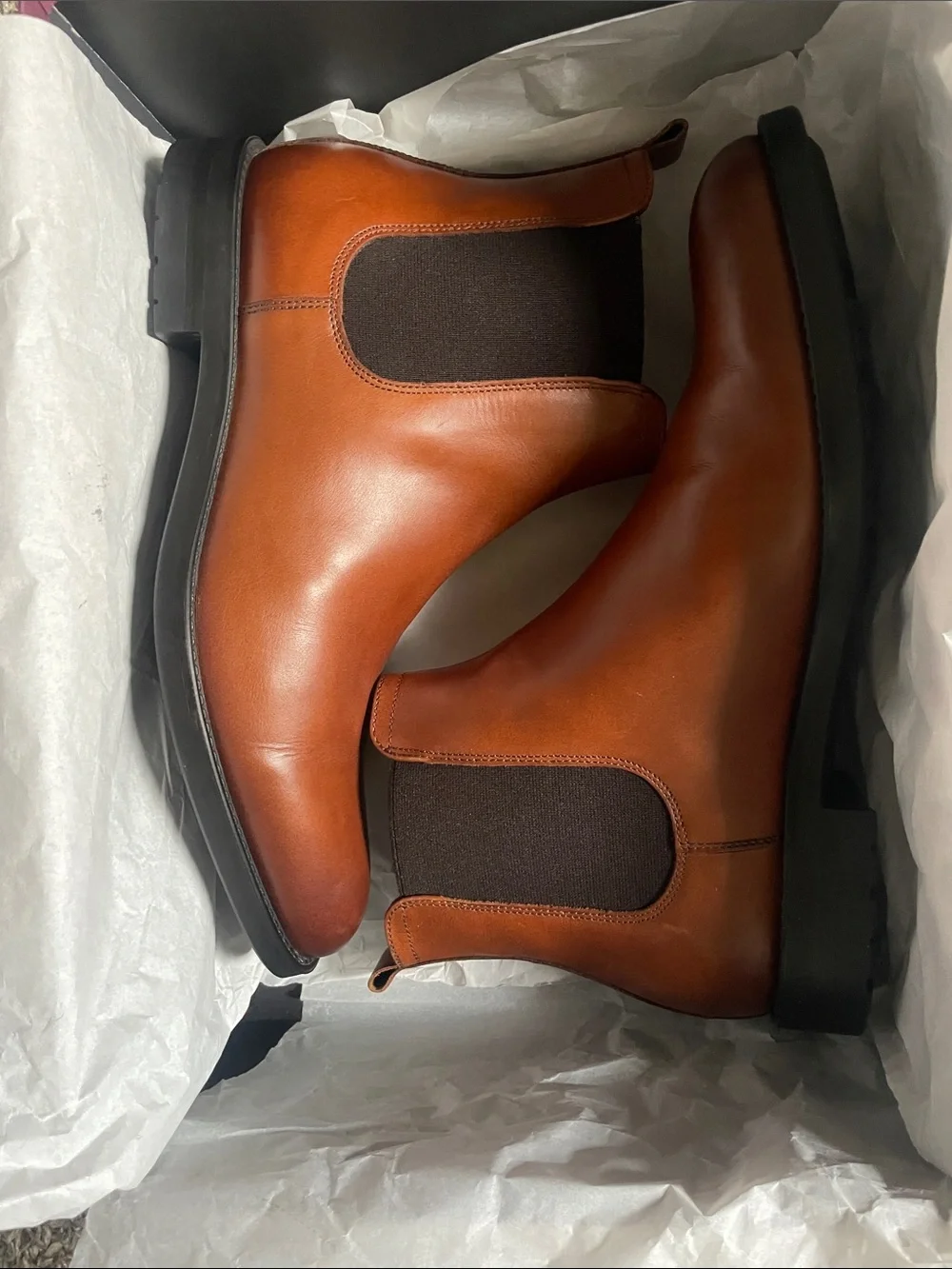Bruno Magli Tan Leather Chukka Chelsea Boots